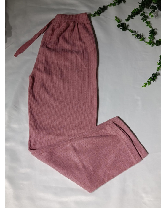 Fitilli Çizgili Ispanyol Paça Yüksek Bel Dayanıklı Tayt Pantalon